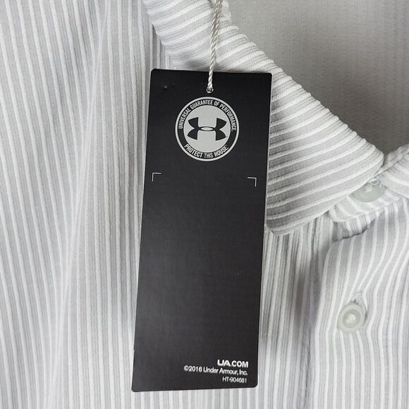 Under Armour Golf Polo Men 2XL Loose Fit Gray Textured Heat Gear Performance NWT - Picture 14 of 14
